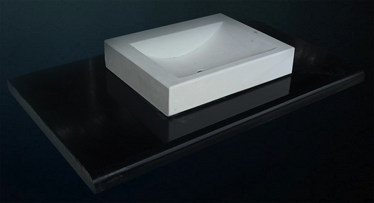 Natural white marble sink